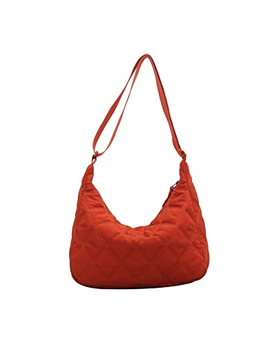 TIAASTAP Große Umhängetasche aus Nylon, Einfarbige Hobo Bag Halbmond Crossbody Bag mit Reißverschluss, Leichte Handtasche Schultertasche Stofftasche mit verstellbarer Schultergurt Shoulder Bag von TIAASTAP