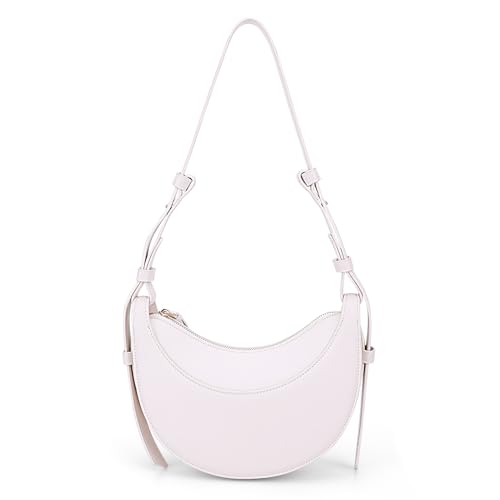 TIAASTAP Halbmond Tasche PU Leder, Einfarbig Hobo Bag Crossbody Bag Damen Leder Schultertasche Damen Klein Umhängetasche Stylisch Bauchtasche Moon Bag Crossbag mit zwei Schultergurten von TIAASTAP