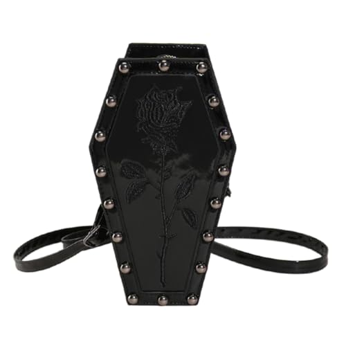 TIAASTAP Halloween Umhängetasche Gothic Tasche Sarg Form Goth Taschen Gothic Handtasche Geldbörse Halloween Crossbody Schultertasche Halloween Geschenke Coole Sachen für Teenager Mädchen von TIAASTAP