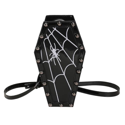 TIAASTAP Halloween Umhängetasche Gothic Tasche Sarg Form Goth Taschen Gothic Handtasche Geldbörse Halloween Crossbody Schultertasche Halloween Geschenke Coole Sachen für Teenager Mädchen von TIAASTAP