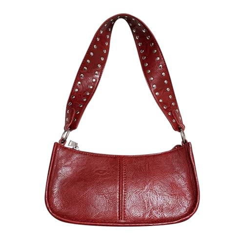 TIAASTAP Handtasche Damen Klein Umhängetasche mit Reißverschluss klein Hobo Bag Crossbody Bag Damen Leder Moon Bag Vintage y2k Schultertasche Shoulder Bag mit langen und kurzen Schultergurt von TIAASTAP