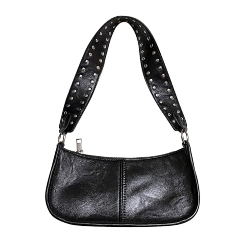 TIAASTAP Handtasche Damen Klein Umhängetasche mit Reißverschluss klein Hobo Bag Crossbody Bag Damen Leder Moon Bag Vintage y2k Schultertasche Shoulder Bag mit langen und kurzen Schultergurt von TIAASTAP