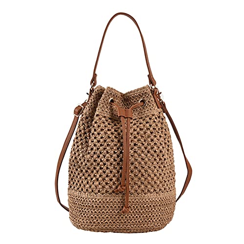 TIAASTAP Handtasche damen Umhängetasche Sommer Gewebte Strandtasche Basttaschen Strohtaschen Boho Tasche Häkeltasche Crossbody Gehäkelte Tasche für Urlaub Reisen Freizeit, Beige von TIAASTAP