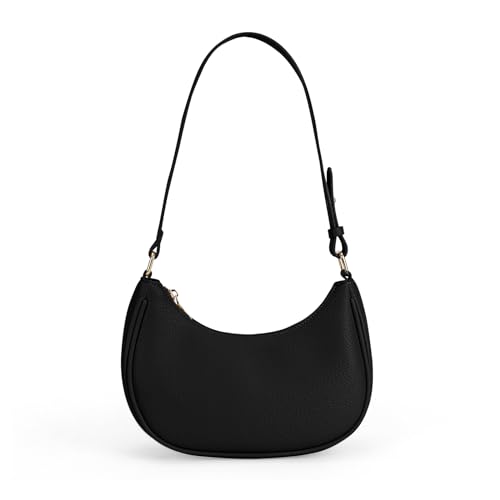 TIAASTAP Hobo Bag halbmond Umhängetasche, kleine Handtasche Damen PU Leder Vintage Schultertasche Umhängetasche y2k bag Handtaschen für Frauen, Schwarz von TIAASTAP