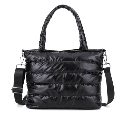 TIAASTAP Puffer Tote Bag für Damen Gesteppte Puffy Handtasche Damen Groß Umhängetasche Stepptasche Leicht Schultertasche Shopper Damen Groß Crossbody Bag Gesteppte Tasche mit Reißverschluss von TIAASTAP