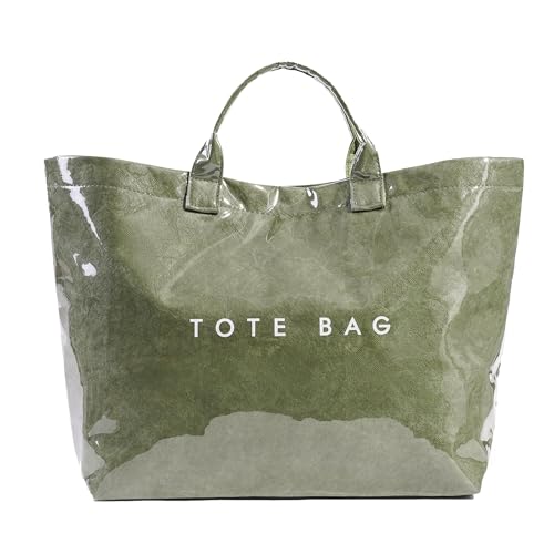 TIAASTAP Tote Bag Damen Groß PVC Handtasche Shopper Tasche Groß Handbags Henkeltaschen Schultertasche Damen Gross Beuteltasche Tragetasche Shopper Bag Arbeitstasche von TIAASTAP