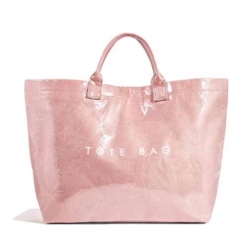 TIAASTAP Tote Bag Damen Groß PVC Handtasche Shopper Tasche Groß Handbags Henkeltaschen Schultertasche Damen Gross Beuteltasche Tragetasche Shopper Bag Arbeitstasche von TIAASTAP