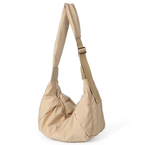 TIAASTAP Umhängetasche Damen Große Kapazität Crossbody Bag Damen Breiter Gurt Nylon Schultertasche Handtasche mit zwei Reißverschlussschieber, Einfarbig Umhängetaschen mit verstellbarer Schultergurt von TIAASTAP