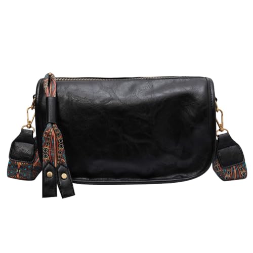 TIAASTAP Weich-Leder Umhängetasche Crossbody Bag Damen Breiter Gurt Ledertasche Handtasche Damen Groß Schultertasche Beuteltasche Hobo Bag Vintage Bauchtasche Shoulder Bag for Women von TIAASTAP