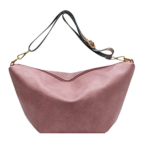 TIAASTAP Weiche-Leder Umhängetasche Damen Gross Crossbody Bag mit Breiter Gurt Groß Ledertasche Schultertasche Beuteltasche Hobo Bag Vintage von TIAASTAP