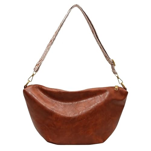 TIAASTAP Weiche-Leder Umhängetasche Damen Gross Crossbody Bag mit Breiter Gurt Groß Ledertasche Schultertasche Beuteltasche Hobo Bag Vintage von TIAASTAP