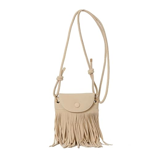 TIAASTAP kleine Handtasche mit Quaste Hippie Kostüm Damen Crossbody Bag Damen klein Boho Tasche Y2K Tasche Vintage 70er Mode Damen Umhängetasche Hippie Accessoires Flower Power Hippie Kleidung von TIAASTAP