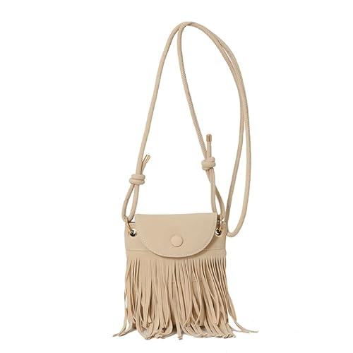 TIAASTAP Kleine Handtasche mit Quaste - Hippie Kostüm Damen Crossbody Bag - Boho Tasche Y2K Vintage 70er Mode Umhängetasche - Flower Power Accessoires von TIAASTAP
