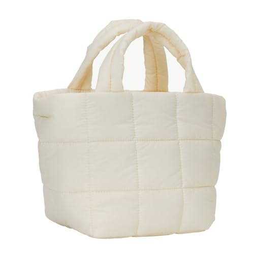 TIAASTAP mini Puffer Tote Bag mit Reißverschluss kleine Gesteppte Umhängetasche Leicht kleine Handtasche Puffy mit Abnehmbarer Gurt Crossbody Bag von TIAASTAP
