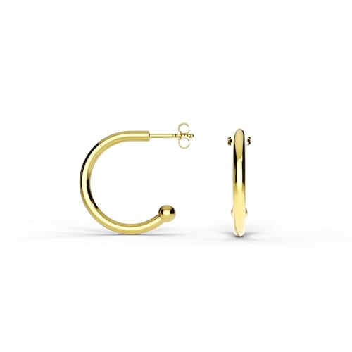 TIABELLE – Creolen LOOP aus Titan – Goldfarbene Ohrringe für Damen – allergenfrei & hautverträglich – Handmade in Germany (18,0mm ø) von TIABELLE