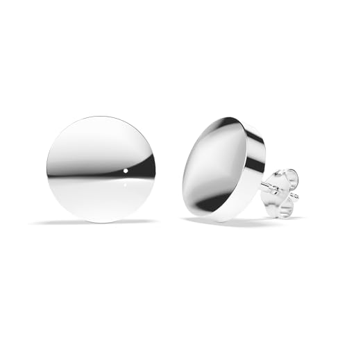 TIABELLE – Ohrstecker ATHENA aus Titan – Silberfarbene Ohrringe flach für Damen – allergenfrei & hautverträglich – Handmade in Germany (10,0mm ø) von TIABELLE