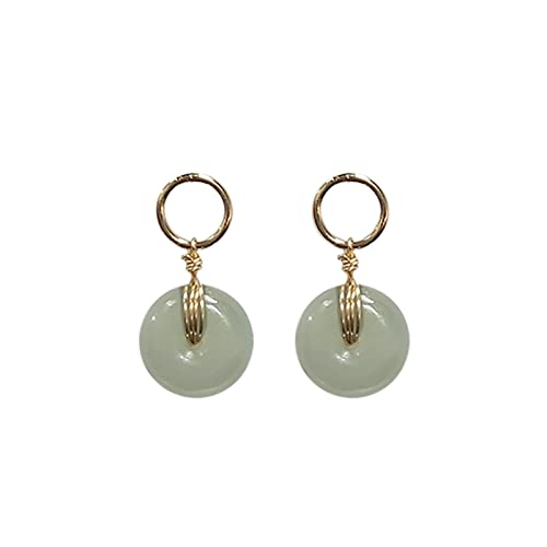 925 Sterling Silber Jade Gold Faden Anhänger Ohrringe Modeschmuck Geschenk für Liebhaber Hochzeit von TIANHEY