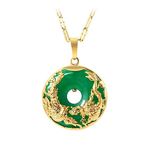 TIANHEY 14K Gold Halskette Farbe natürliche Jade und Anhänger für weibliche Jade Smaragd Anhänger Topas Edelstein Halsketten von TIANHEY