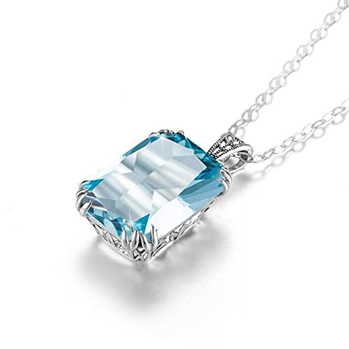 TIANHEY Echt 925 Sterling Silber Edlen Schmuck Halskette Quadrat Granat Klassische Slide Anhänger Für Frauen Zubehör Silber 925 Geschenke von TIANHEY