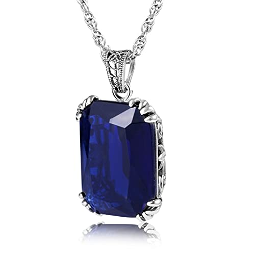 TIANHEY Echt 925 Sterling Silber Edlen Schmuck Halskette Quadrat Granat Klassische Slide Anhänger Für Frauen Zubehör Silber 925 Geschenke von TIANHEY