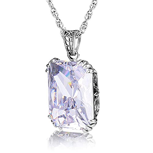 TIANHEY Echt 925 Sterling Silber Edlen Schmuck Halskette Quadrat Granat Klassische Slide Anhänger Für Frauen Zubehör Silber 925 Geschenke von TIANHEY