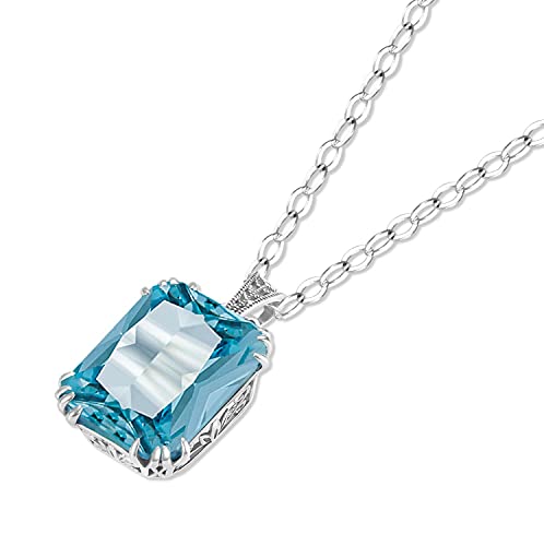 TIANHEY Echter 925er Sterling Splitter-Anhänger für Frauen, Vintage-Aquamarin-Punk-Anhänger, Edelstein, exquisiter Splitter-Schmuck, Party-Geschenk, ohne Kette von TIANHEY