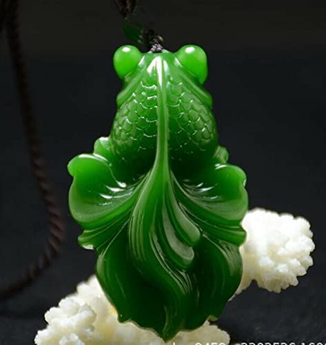 TIANHEY Jade-Schmuck, Jade-Anhänger, handgeschnitzte Sicherheitsschnalle, Jade-Halskette, Pullover-Kette von TIANHEY