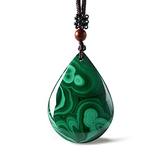 TIANHEY Malachit Halskette Anhänger Wassertropfen Jade Anhänger Jade Schmuck Feiner Schmuck von TIANHEY