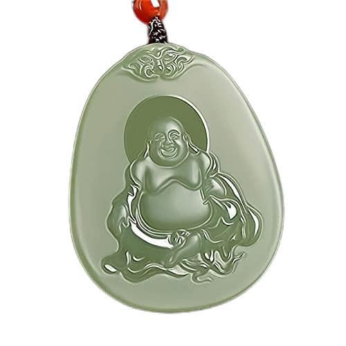 TIANHEY Natürliche A Jade Buddha Guan Yigreen Jade Anhänger Einzigartiges Design Jadeit Jade Halskette Männer Schmuck Frauen Anhänger von TIANHEY