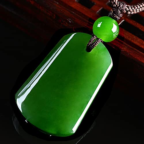 TIANHEY Natürliche Grüne Jade Anhänger Halskette Quadratische Jade Anhänger Halsketten Für Männer Frauen Jadeit Jade Schmuck Halskette Frauen Senden Kette von TIANHEY