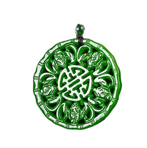 TIANHEY Natürliche Grüne Jade Fledermaus Anhänger Halskette Chinesische Doppelseitige Ausgehöhlte Geschnitzte Charme Schmuck Mode Amulett Für Männer Frauen Geschenke von TIANHEY