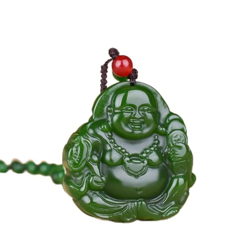 TIANHEY Natürliche grüne Jadeit Anhänger Halskette China handgeschnitzter Anhänger Jade Schmuck Mode Amulett Geschenk Damen Herren von TIANHEY