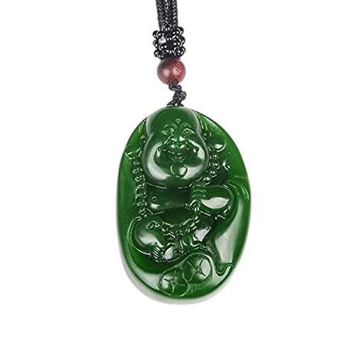 TIANHEY Natürliche grüne handgeschnitzte Geld Buddha Jade Anhänger Mode Boutique Schmuck Männer und Frauen Ring Geschenk Zubehör von TIANHEY