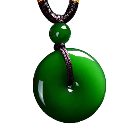 TIANHEY Natürliche grüne handgeschnitzte Jade Schmuck Halskette Anhänger Jade Halskette Männer und Frauen von TIANHEY