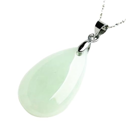 TIANHEY Natürlicher Jade-Smaragd-Glücks-Wassertropfen-Perlen-Anhänger-Charm-Schmuck, Mode-Accessoires, handgeschnitztes Amulett für Mann und Frau, Geschenke von TIANHEY