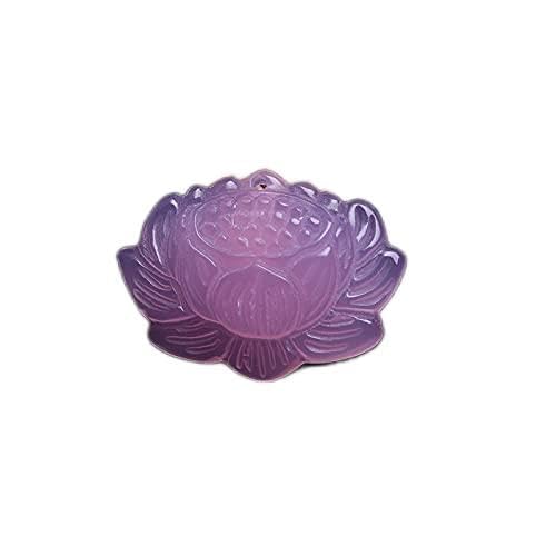 TIANHEY Rosa Chalcedon Handgeschnitzter Lotus Jade Anhänger Modeboutique Schmuck Herren Rosa Achat Lotus Halskette Geschenk von TIANHEY