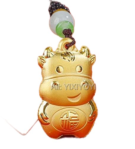 TIANHEY Wunderschöner, aus massivem Gold eingelegter chinesischer Buddhismus-Herz-Sutra-Guanyin-Buddha-Pixiu-Segen-Amulett-Anhänger-Halsketten-Charm-Schmuck von TIANHEY