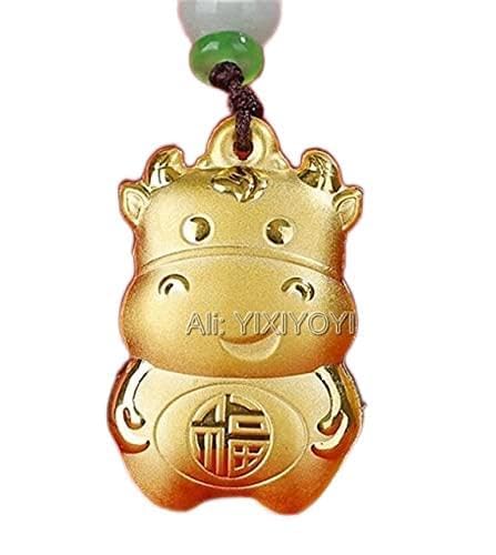 TIANHEY Wunderschöner, aus massivem Gold eingelegter chinesischer Buddhismus-Herz-Sutra-Guanyin-Buddha-Pixiu-Segen-Amulett-Anhänger-Halsketten-Charm-Schmuck von TIANHEY