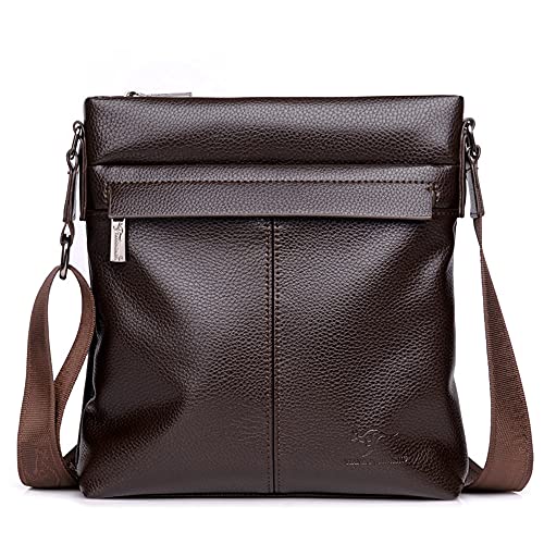 Herren Super Soft Rindsleder Messenger Bag Business Retro Freizeit Crossbody Tasche Wasserdicht und Verschleißfest Aktentasche von TIANHONGDAISHU