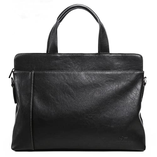 TIANHONGDAISHU Herren Rindsleder Schultertasche Business Crossbody Tasche für Männer Messenger Bags pflanzlich gegerbtes Leder Top-Griff Taschen Geldbörse männliche Seitentaschen Aktentasche von TIANHONGDAISHU