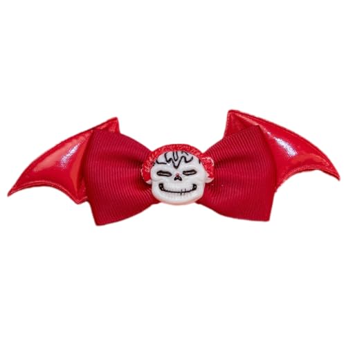 Punk Kopfschmuck schwarz Halloween Haarspange ein Paar Haarspangen mit Teufelsflügel Cool Girl Fledermaus Flügel Form Gothic Haarspangen (rot) von TIANQUXNGI