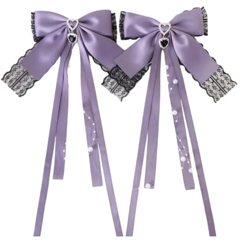 TIANQUXNGI 1 Paar Haarspangen mit Schleifen, einzigartige einfarbige Farben, modisches Haarteil, elegantes Accessoire für Damen von TIANQUXNGI