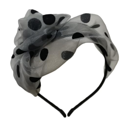 TIANQUXNGI Elegantes Haarband mit hohem Totenkopf, Netzstoff, mit Fliege, französisch gepunktet, für weibliche Teaparty-Haare, formelle Haarverzierung von TIANQUXNGI