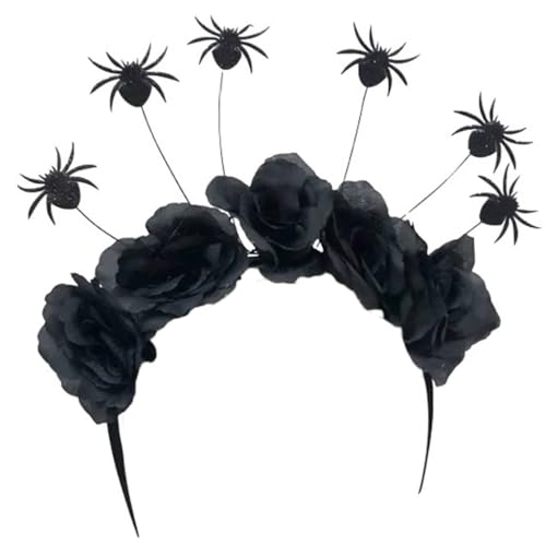 TIANQUXNGI Funkelndes Fledermaus-Haarband, Stoff-Blume, Kopfbedeckung für Halloween, Cosplay, Horror, Kopfbedeckung, Kostüm für Damen und Herren von TIANQUXNGI