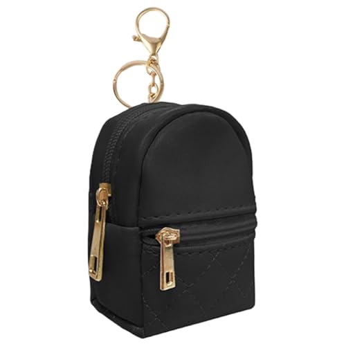 TIANQUXNGI Modische kleine Kosmetiktasche für Damen, PU-Leder, Lippenstift-Halter und Karten-Organizer, tragbare Make-up-Taschen, Schwarz von TIANQUXNGI
