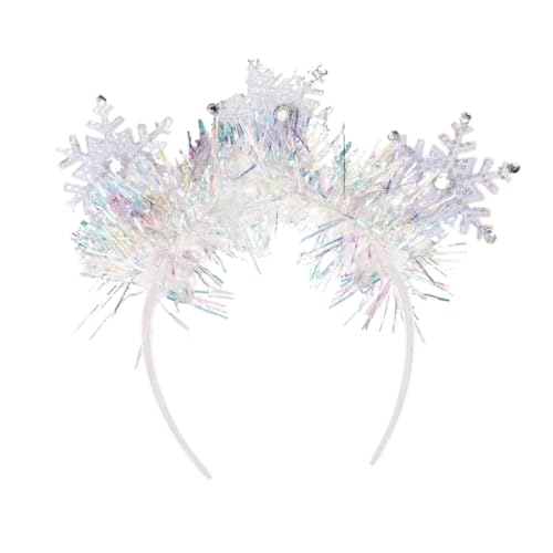 TIANQUXNGI Stylisches Schneeflocken-Haar-Accessoire, weiß, glitzernd, Strass, Stirnband für Urlaub, Festival und Winterparty von TIANQUXNGI