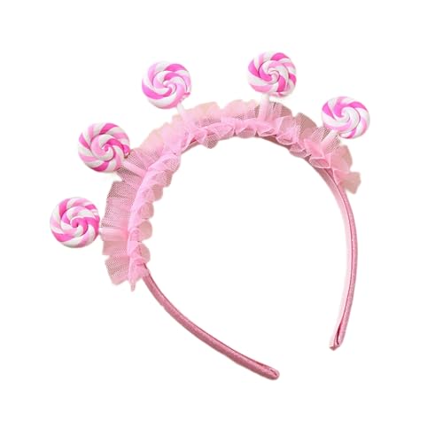 TIANQUXNGI Süßes Stirnband Cosplay Requisiten Rüschen Süßigkeiten Haarreifen Neuheit Süßigkeiten Haarstyling Stirnband Süßigkeiten Geburtstag Foto Requisiten von TIANQUXNGI