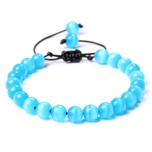TIANXIAOQWE Katzenauge Stein Sommer Handstring Pullover mit Damen Armband Verstellbar Handgewebt, Stein Holz, Kristall TIANXIAOQWE Katzenauge Stein Sommer Handstring Pullover mit Damen Armband Verstellbar Handgewebt, Stein Holz, Kristall von TIANXIAOQWE