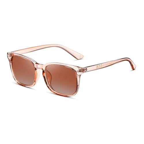 TIANYESY Polarisierte Sonnenbrille Herren Damen Rechteck Designer Schwarz UV-Schutz Damen Sonnenbrille für das Fahren Angeln im Freien (Teerahmen/doppelte Teelinse) von TIANYESY
