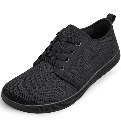 TIANYUQI Damen Minimalistische Barfußschuhe Mode Sneaker Weite Weite Zero Drop Sohle Optimale Entspannung Hautfreundlich Minimalistisch Flexibel, Schwarz, 41 EU Weit von TIANYUQI